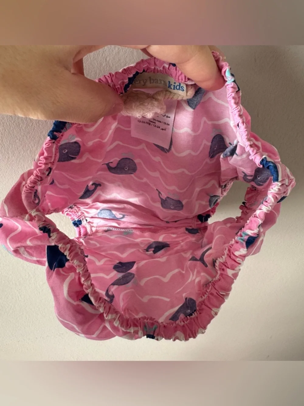 Pottery Barn Kids Whale Reversible Bucket Hat‎ Diaper Cover Set 12-24 Months
